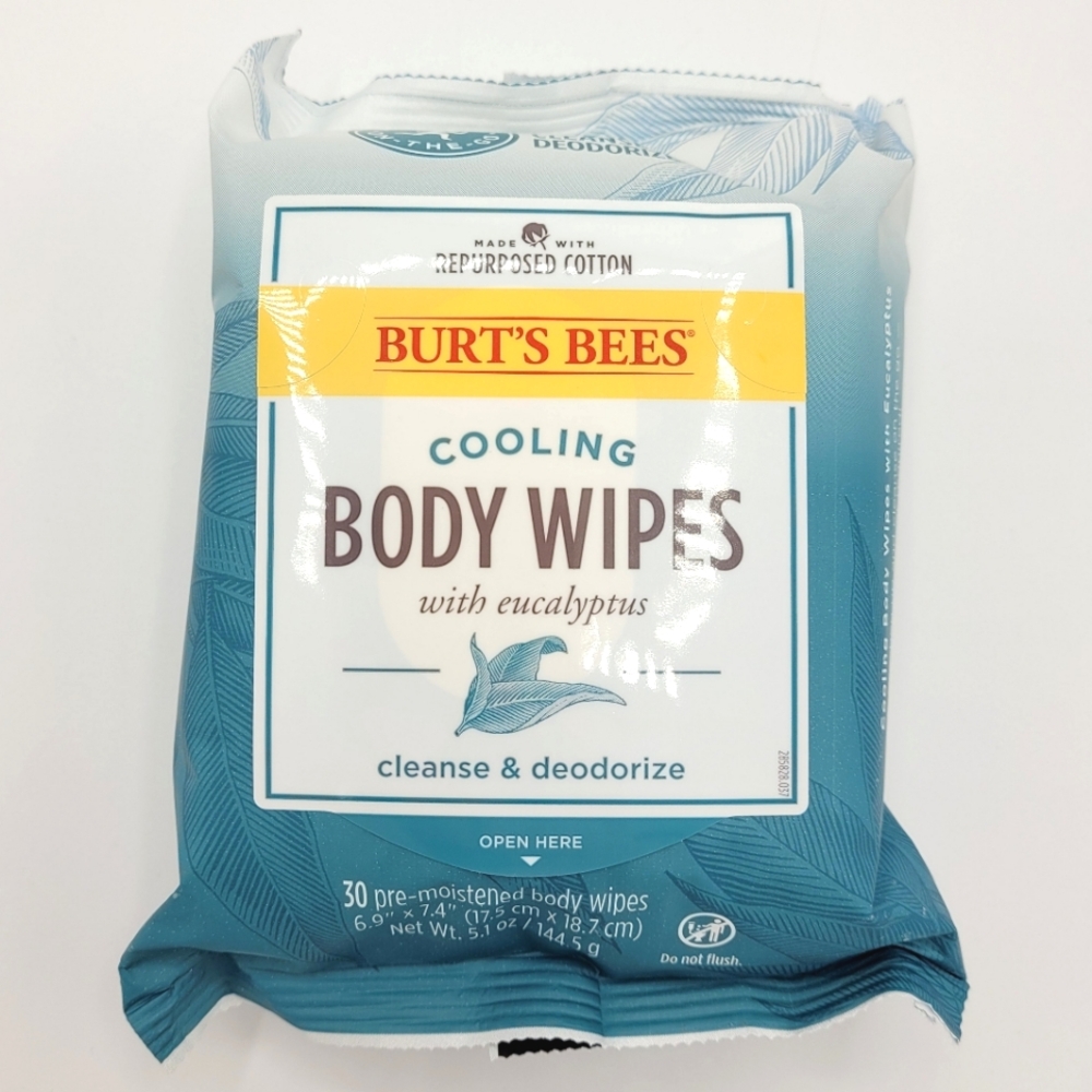 Burts Bees Cooling Body Wipes With Eucalyptus Cleanse & Deodorize DISCONTINUED